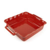Plat à four carré Délices rouge 31,5cm - Visuel 0